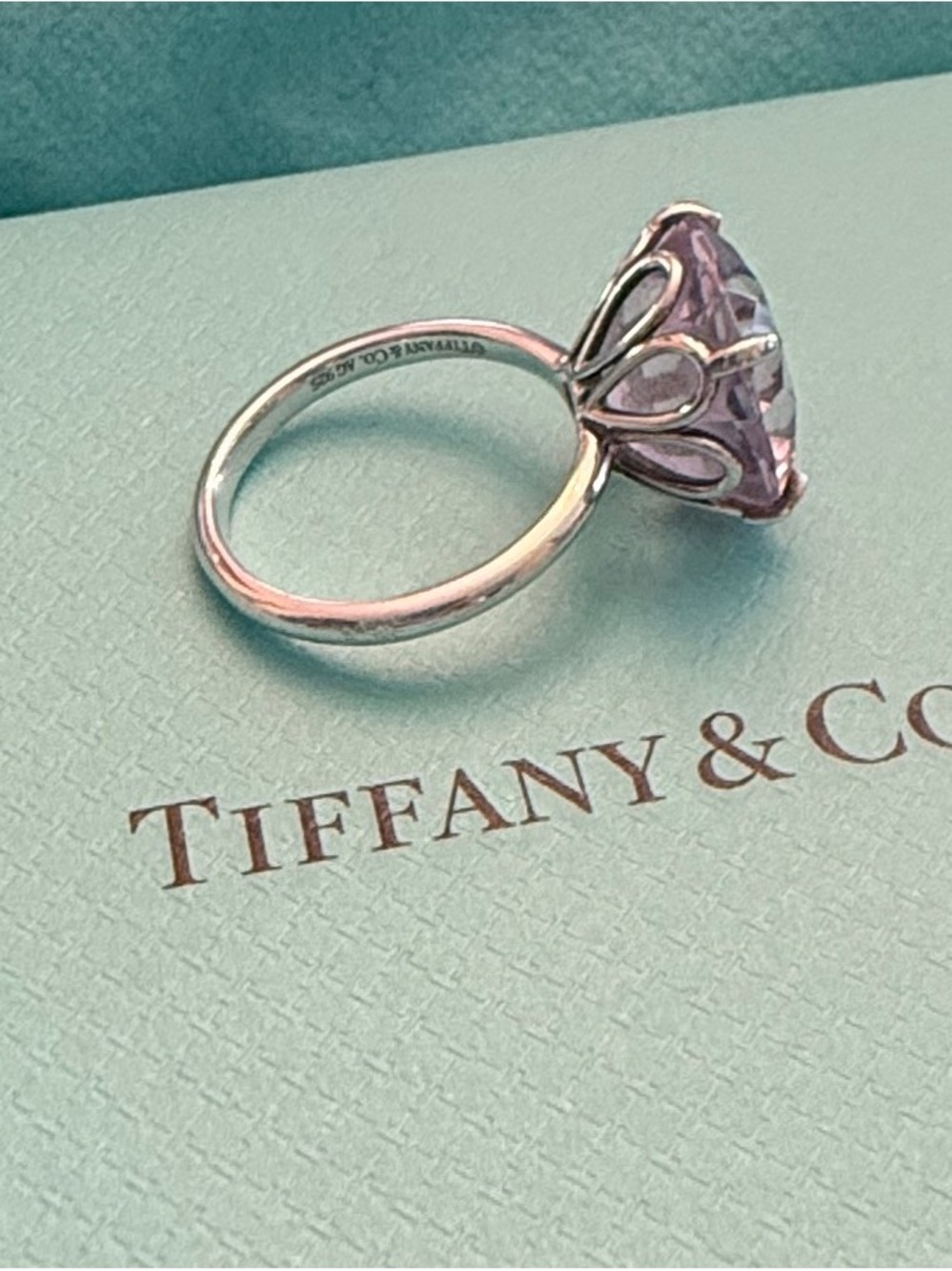 Tiffany & Co. Sterling Silver Amethyst Sparklers Ring Size 6
